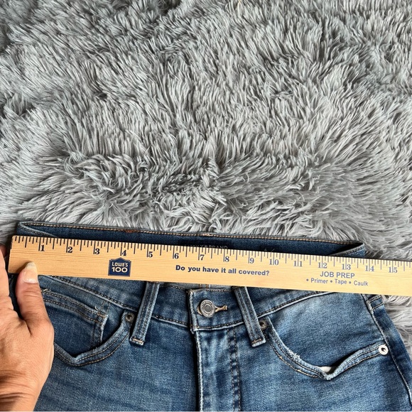 Lucky Brand Jeans Womens 4 Mid Rise Ava Skinny Whiskered Raw Hem Denim Blue - Picture 4 of 11